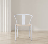 Beck Mid Century Dining Chair Set - Stylish Rope Fabric Seating with Sleek Metal Legs for Modern Homes