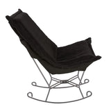 Scroll Puff Rocker Angora Ebony