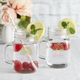 12 oz. Mason Jar Mug with Lid - Boho Rainbow Babe (Set of 6)