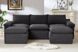 VELLO 111" 3-Seater Sofa with 2 Ottomans