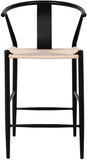 Beck Mid Century Modern Stool Set - Stylish Textured Seats with Sleek Black Metal Legs for Any Room