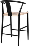 Beck Mid Century Modern Stool Set - Stylish Textured Seats with Sleek Black Metal Legs for Any Room