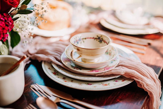 Vintage Assorted Teacups & Saucers, Mismatched China
