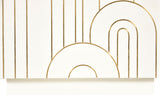 Turin Mid Century Night Stand with Elegant Brass Inlays and Ample Storage for Modern Bedrooms