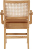 Abby Dining Arm Chair Set - Stylish Mid-Century Modern Design with Natural Wood and Cane Backrest