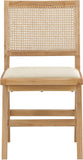 Abby Dining Side Chair Set of 2 - Stylish Mid-Century Design with Natural Wood and Cane Backrest