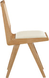 Abby Dining Side Chair Set of 2 - Stylish Mid-Century Design with Natural Wood and Cane Backrest