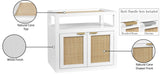 Cambria Mid Century Nightstand with Natural Cane Top, Stylish Design and Versatile Brass Handles