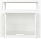 Cambria Mid Century Nightstand with Natural Cane Top, Stylish Design and Versatile Brass Handles
