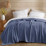 Diamond Jacquard Soft Bamboo Cotton Blanket, Navy
