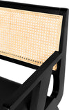 Abby Mid Century Dining Arm Chair with Natural Cane Back and Solid Mango Wood Frame for Durability