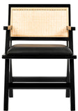 Abby Mid Century Dining Arm Chair with Natural Cane Back and Solid Mango Wood Frame for Durability