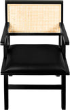 Abby Mid Century Dining Arm Chair with Natural Cane Back and Solid Mango Wood Frame for Durability