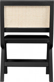 Abby Mid Century Dining Side Chair Set with Natural Cane Back and Solid Mango Wood Frame, Stylish Design