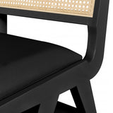 Abby Mid Century Dining Side Chair Set with Natural Cane Back and Solid Mango Wood Frame, Stylish Design