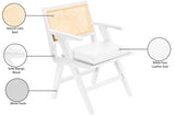Abby Mid Century Dining Arm Chair with Natural Cane Back and Solid Mango Wood Frame for Durability