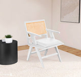 Abby Mid Century Dining Arm Chair with Natural Cane Back and Solid Mango Wood Frame for Durability