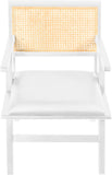 Abby Mid Century Dining Arm Chair with Natural Cane Back and Solid Mango Wood Frame for Durability