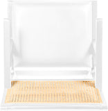 Abby Mid Century Dining Arm Chair with Natural Cane Back and Solid Mango Wood Frame for Durability