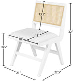 Abby Mid Century Dining Side Chair Set with Natural Cane Back and Solid Mango Wood Frame, Stylish Design