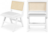 Abby Mid Century Dining Side Chair Set with Natural Cane Back and Solid Mango Wood Frame, Stylish Design