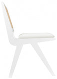 Abby Mid Century Dining Side Chair Set with Natural Cane Back and Solid Mango Wood Frame, Stylish Design