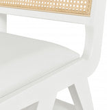 Abby Mid Century Dining Side Chair Set with Natural Cane Back and Solid Mango Wood Frame, Stylish Design