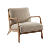 Scandinavian Elm Wood Taupe Lounge Chair *