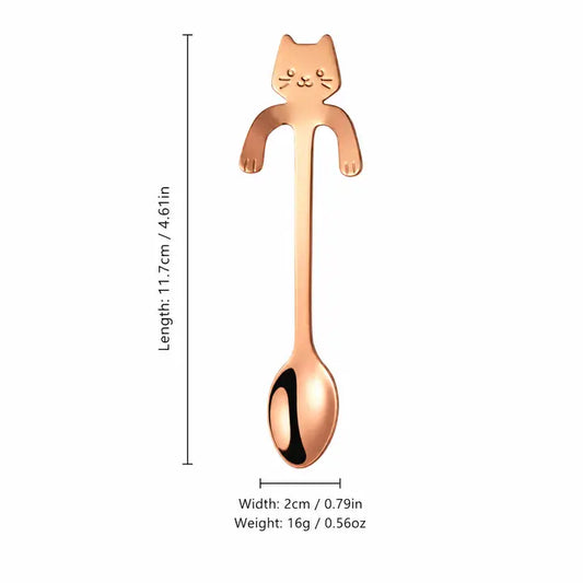 Cute Cat Hanging Stainless Steel Coffee Spoon