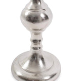Black Diamond Glass Chalise on a Nickel Turned Metal Stand- Medium