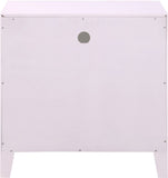 Bowtie Contemporary Night Stand with Elegant Storage, Stylish Design & Brushed Metal Handles for Chic Decor