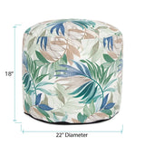 Outdoor Round Tall Pouf Fern Indigo