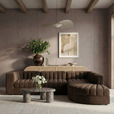 Rummi - Velvet Performance Fabric Upholstered 5 Piece Modular Sectional