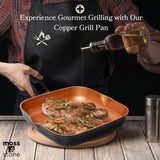 9.5" Copper Nonstick Square Grill Pan