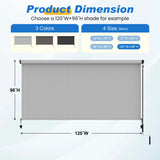 10' W X 8' H Outdoor Roller Shade with 95% Uv Protection