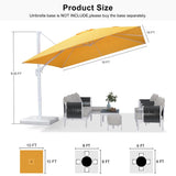 PURPLE LEAF Morden White Outdoor Umbrella Premium Aluminum Patio Cantilever Pool Sun Umbrellas
