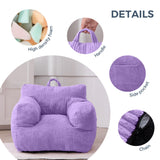 MAXYOYO Kids Bean Bag Chair, Corduroy Bean Bag Couch with Armrests for Children's Room (Dark Purple)
