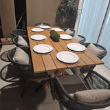 PURPLE LEAF Teak Patio Dining Set with Cushions and Pillow All-Weather Wicker Patio Table Set for Garden, Deck, and Yard