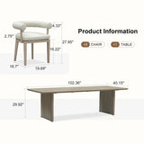 PURPLE LEAF Patio Dining Set Luxury Modern Conversation Set Aluminum Large Rectangle Dining Table and Chairs with Olefin Cushion Outdoor Furniture Set for Garden Porch Deck Backyard