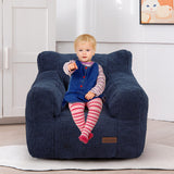 MAXYOYO Kids Sherpa Bean Bag Chair, Teddy Lazy Sofa for Girls and Boys, Navy