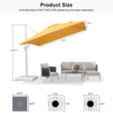 PURPLE LEAF Morden White Outdoor Umbrella Premium Aluminum Patio Cantilever Pool Sun Umbrellas