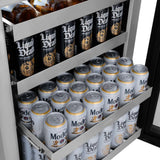 ZLINE 24" Touchstone 151 Can Beverage Fridge Black Matte Glass Door RBSO-BLM-24