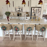 PURPLE LEAF Outdoor Bar Stools Rattan Bar Stools Counter Stools with Back and Cushions  for Patio, Garden, Kitchen