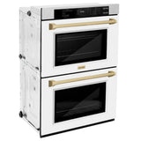 ZLINE 30"Professional True Convection Double Wall Oven, Air Fry, Self Clean, DuraSnow® Matte Black WADSZ-WM-30-MB