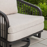 Asheville 5-Piece Aluminum Patio Seating Set With Nesting Sintered Stone Tables