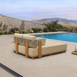 PURPLE LEAF Outdoor Daybed for Patio,  Poolside Chaise Lounge Bed with Cushion, Olefin Blend Fabric, Aluminum Frame Sunbed with Side Table for Deck and Backyard