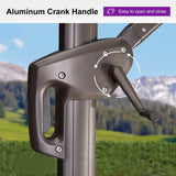 PURPLE LEAF Patio Cantilever Umbrella with Aluminum Offset Hanging for Pool Garden Deck
