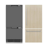 ZLINE 36" Panel Ready Built-In Bottom Freezer Refrigerator,Water Dispenser, Ice Maker,Graphite Gray GRBIT-36