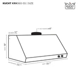 Kucht 36" Ducted Under Cabinet Range Hood Stainless Steel with Digital Controls KRH360-SS
