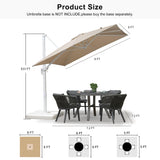 PURPLE LEAF Morden White Outdoor Umbrella Premium Aluminum Patio Cantilever Pool Sun Umbrellas
